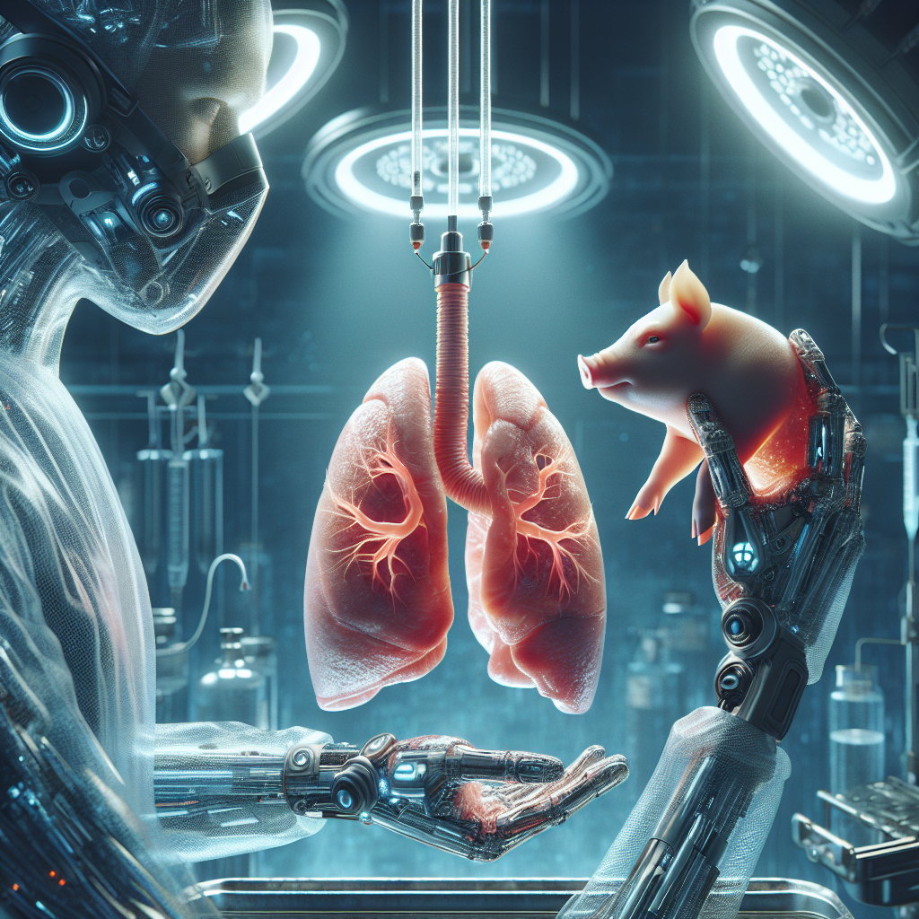 AI-generated image for pig lung transplant