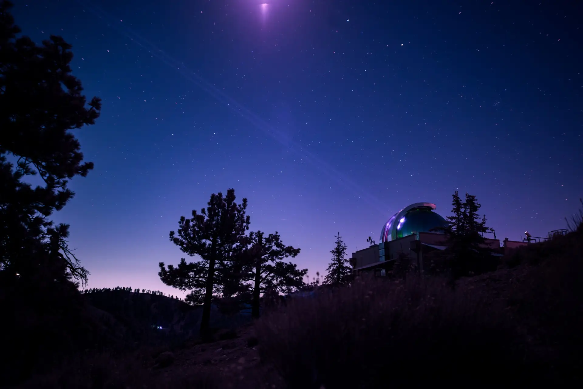 Infrared photograph, the Optical Communications Telescope Laboratory at JPL’s Table Mountain Facility